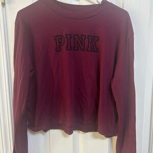 PINK Victoria's Secret Burgundy Crop Top